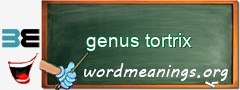 WordMeaning blackboard for genus tortrix